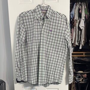 Cinch Men's Plaid Button Down Shirt - Purple and Green